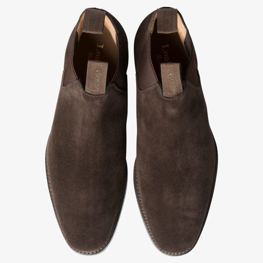 - Chatsworth Chelsea boot - dark brown suede - The Shoe Care Shop