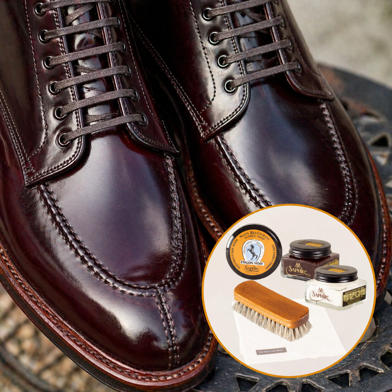 Saphir Médaille d'Or care set for cordovan leather
