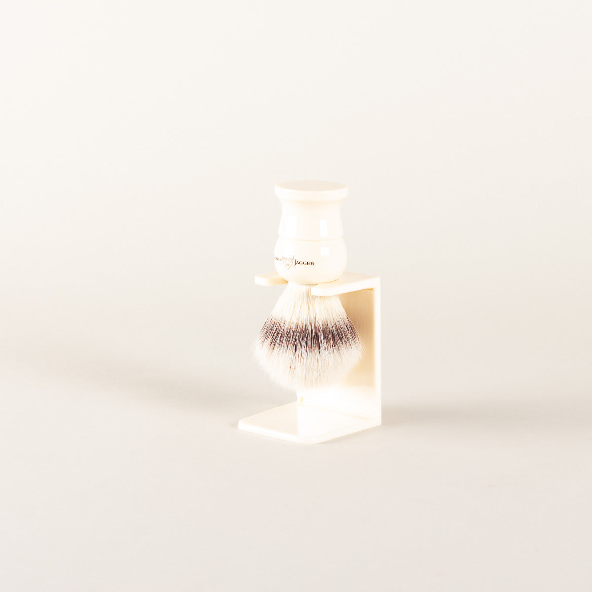 Edwin Jagger Shaving brush with drip stand – synthetic silvertip fibre