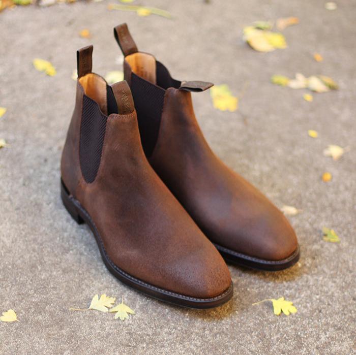 Loake Chatsworth Chelsea boot - brown waxed suede