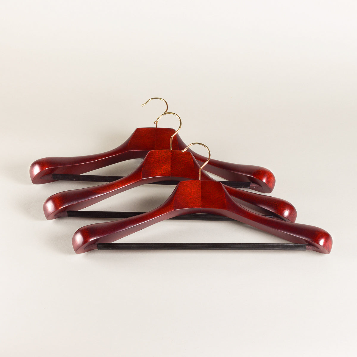 Suit and jacket hanger deluxe - mahogany with trouser bar