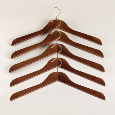 Beechwood shirt hangers brown varnish