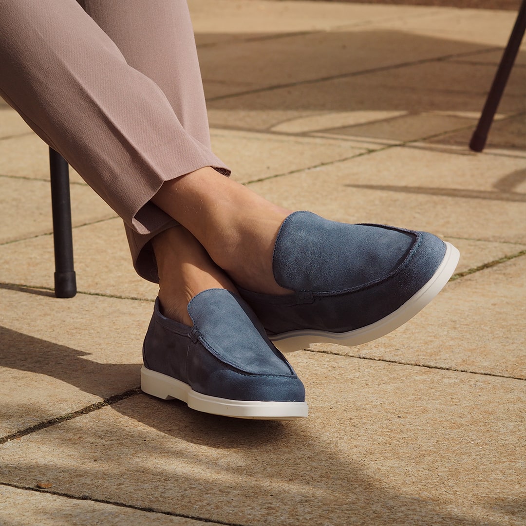 Loake Tuscany loafer - light blue suede